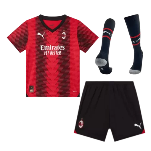 AC Milan Home Jersey Kit 2023/24 Kids(Jersey+Shorts+Socks)