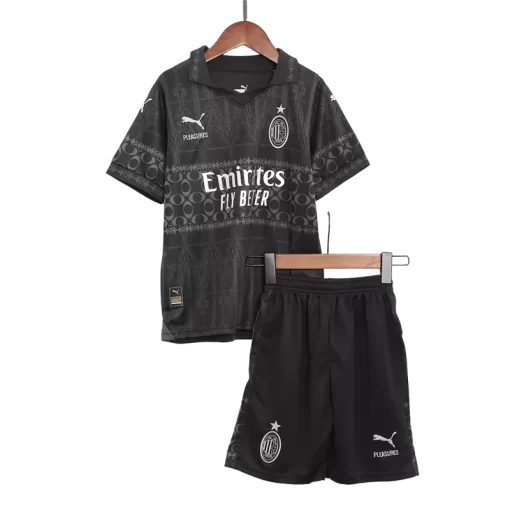 AC Milan x Pleasures Fourth Away Jersey Kit 2023/24 Kids(Jersey+Shorts)