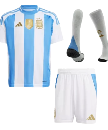 Argentina Home Jersey Kit Copa America 2024 Kids(Jersey+Shorts+Socks)