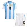 Argentina MESSI #10 Home Jersey Kit Copa America 2024 Kids(Jersey+Shorts)