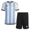 Argentina Three Star Home Jersey Kit 2022 Kids(Jersey+Shorts)