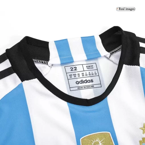 Argentina Three Star Home Jersey Kit 2022 Kids(Jersey+Shorts)