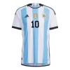 Argentina Three Star MESSI #10 Home Jersey Authentic 2022