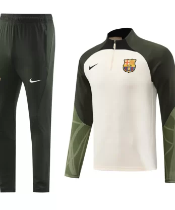 Barcelona Sweatshirt Kit 2023/24 - Cream (Top+Pants)