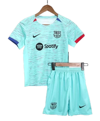 Barcelona Third Away Jersey Kit 2023/24 Kids(Jersey+Shorts)