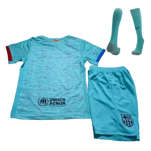 Barcelona Third Away Jersey Kit 2023/24 Kids(Jersey+Shorts+Socks)