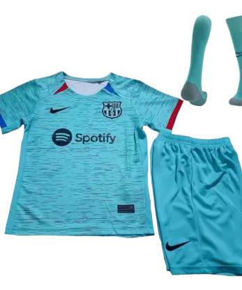 Barcelona Third Away Jersey Kit 2023/24 Kids(Jersey+Shorts+Socks)