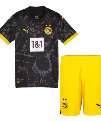 Borussia Dortmund Away Jersey Kit 2023/24 Kids(Jersey+Shorts)