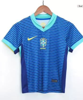 Brazil Away Jersey Kit Copa America 2024 Kids(Jersey+Shorts)