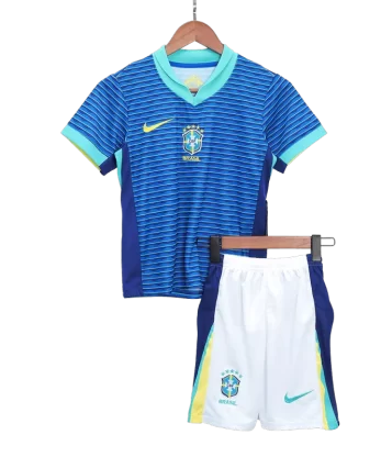 Brazil Away Jersey Kit Copa America 2024 Kids(Jersey+Shorts)