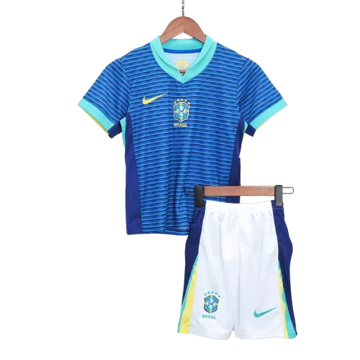 Brazil Away Jersey Kit Copa America 2024 Kids(Jersey+Shorts)