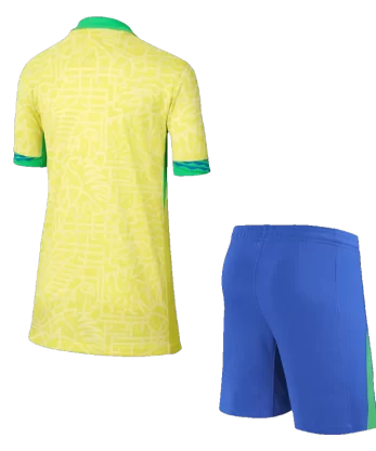 Brazil Home Jersey Kit Copa America 2024 Kids(Jersey+Shorts)