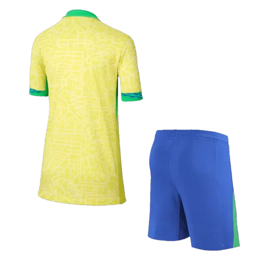 Brazil Home Jersey Kit Copa America 2024 Kids(Jersey+Shorts)