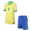 Brazil Home Jersey Kit Copa America 2024 Kids(Jersey+Shorts)