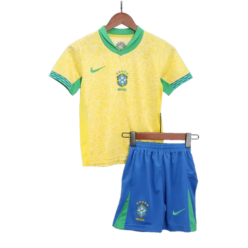 Brazil Home Jersey Kit Copa America 2024 Kids(Jersey+Shorts+Socks)