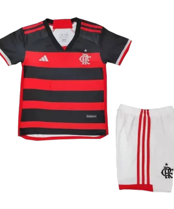 CR Flamengo Home Jersey Kit 2024/25 Kids(Jersey+Shorts)