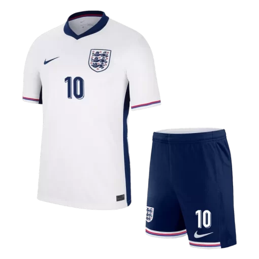 England BELLINGHAM #10 Home Jersey Kit EURO 2024 Kids(Jersey+Shorts)