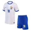 France MBAPPE #10 Away Jersey Kit EURO 2024 Kids(Jersey+Shorts)