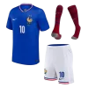 France MBAPPE #10 Home Jersey Kit EURO 2024 Kids(Jersey+Shorts+Socks)