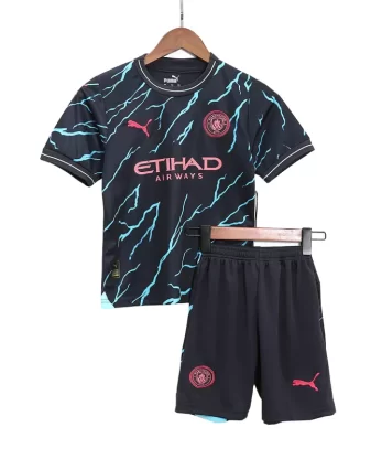 Manchester City Third Away Jersey Kit 2023/24 Kids(Jersey+Shorts+Socks)