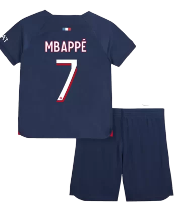 PSG MBAPPÉ #7 Home Jersey Kit 2023/24 Kids(Jersey+Shorts)