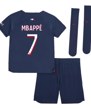 PSG MBAPPÉ #7 Home Jersey Kit 2023/24 Kids(Jersey+Shorts+Socks)