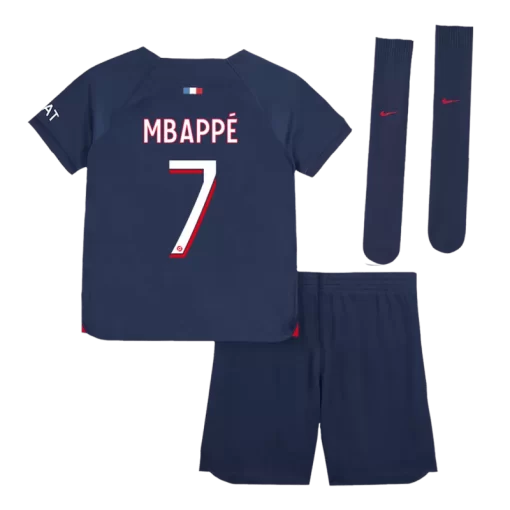 PSG MBAPPÉ #7 Home Jersey Kit 2023/24 Kids(Jersey+Shorts+Socks)