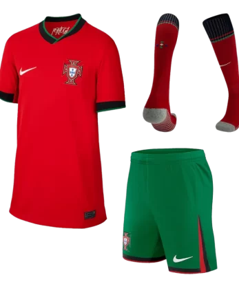 Portugal Home Jersey Kit EURO 2024 Kids(Jersey+Shorts+Socks)