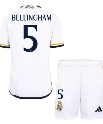 Real Madrid BELLINGHAM #5 Home Jersey Kit 2023/24 Kids(Jersey+Shorts)