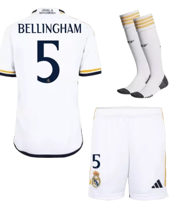 Real Madrid BELLINGHAM #5 Home Jersey Kit 2023/24 Kids(Jersey+Shorts+Socks)