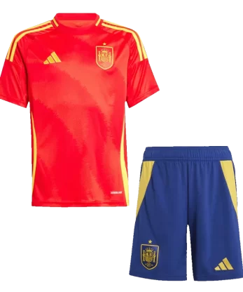 Spain Home Jersey Kit EURO 2024 Kids(Jersey+Shorts)