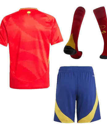 Spain Home Jersey Kit EURO 2024 Kids(Jersey+Shorts+Socks)